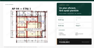 Apartament eficient compartimentat, 3 camere, etajul 1 - imagine 2