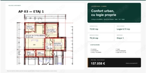 Apartament cu 3 camere, 72.62 mp, zona Valea Ghinzii  - imagine 2