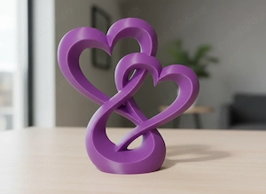 Statuetă Decorativă Inimi Împletite Design Modern Eleganță