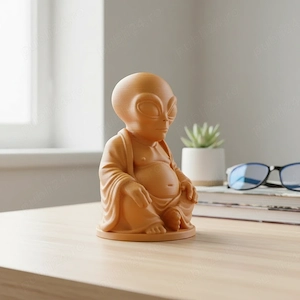 Statueta Decorativa Alien Meditatie, Obiect Decor Casa si Birou