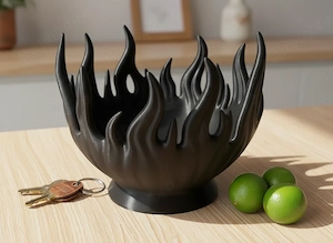 Bol Decorativ Flacără, Imprimat 3D, Suport Obiecte Mici, Design Modern