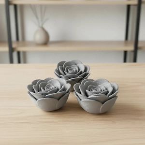 Set 3 Trandafiri Decorativi Imprimare 3D Obiect Ornamental