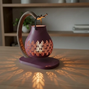 Mini Lampă de veghe LED decorativă cu suport, design inspirat din natură