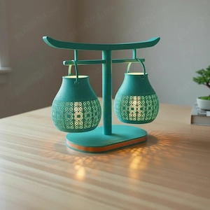 Mini Lampă de veghe LED decorativă cu model geometric inspirat Kumiko