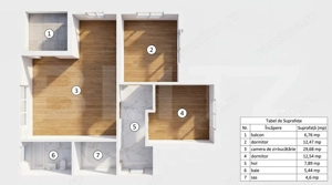 Apartament cu 3 camere, 72.62 mp — zona Valea Ghinzii - imagine 2