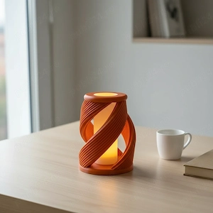 Mini Lampă de veghe decorativă cu design torsadat, imprimată 3D