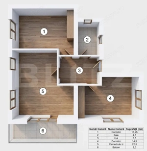 Apartament cu 3 camere și balcon de 8 mp, etajul 1 - imagine 2