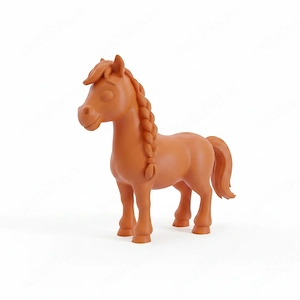 Figurină Cal cu Coamă Împletită, Imprimată 3D, Jucărie și Decor