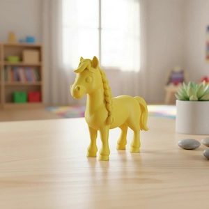 Figurină Cal cu Coamă Împletită Decor Jucărie Mică Plastic 15 mm