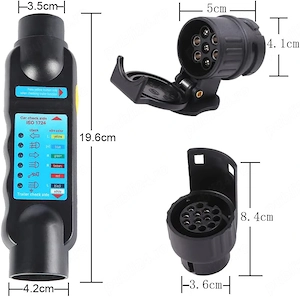 Tester Priză Remorcă 7 Pin + Adaptor 13 Pin AOHEWEI - imagine 5
