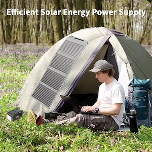 Panou Solar Portabil MHPOWOS 40W   Încărcare USB C   USB A   DC, Pliabil, Ușor, Waterproof IP65