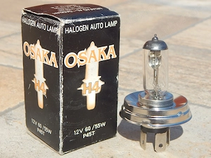 Bec auto halogen H4 12V 60/55W P45T Osaka Japonia cu ambalaj - imagine 2