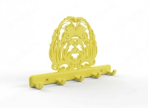 Suport Organizator Chei și Lesă Câine Shih Tzu Decorativ Perete