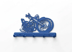 Suport Chei de Perete cu Design Motocicletă, Organizator Hol Imprimat 3D