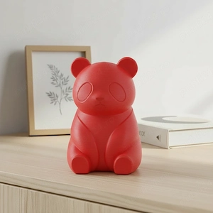 Micro-Figurină Decorativă Panda Imprimată 3D, Stil Japandi