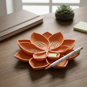 Bol Decorativ Imprimat 3D în Formă de Floare, Organizator Obiecte Mici