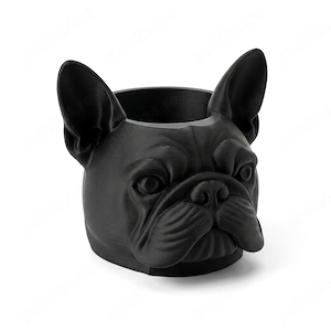 Mini ghiveci decorativ cu forma de cap de buldog