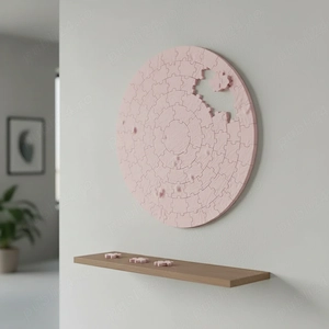 Puzzle decorativ 3D relief lunar, artă de perete unică