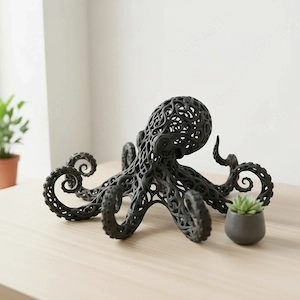 Sculptură Decorativă Octopus Imprimată 3D Stil Voronoi
