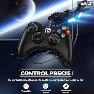 Controller Xbox 360 PC Cu Fir Maneta Gamepad Calculator Consola Xbox 360 Xbox 360 Slim NOU
