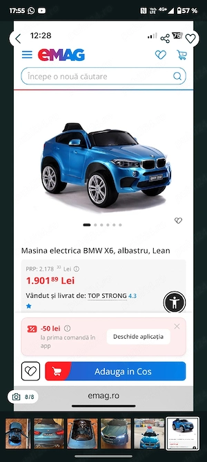Masina electrica Bmw x6 lean.