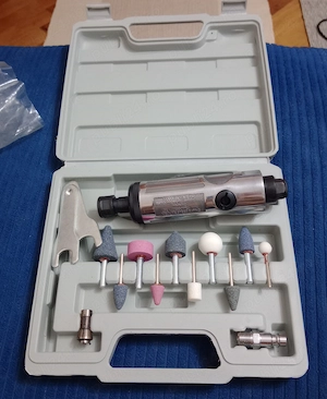 Polizor drept pneumatic freza biax cu set 10 pietre