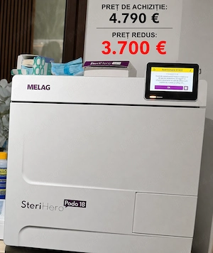 Se vinde autoclav profesional MELAG SteriHero Podo 18   stare impecabilă