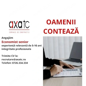 Angajam economist senior cu experiență relevantă în domeniul financiar contabil