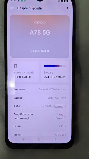 Vând Oppo A78 5g,128gb,4Gr pe negru!