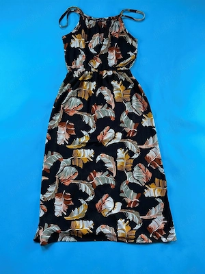 Rochie Maxi Ambar print tropical, negru, mărime S