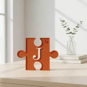 Decorațiune de Perete Tip Puzzle Cu Inițială Personalizabilă