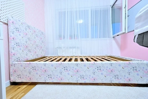  VAND Pat tapitat MOBEXPERT model FANCY cu unicorni pt copii 90cm x 200cm, somieră inclusă