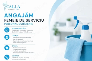 Angajam personal curățenie în clinică