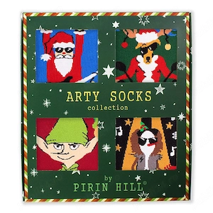 Cutie cu 4 perechi de șosete amuzante de Crăciun Arty Socks