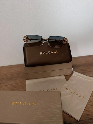 Ochelari Bvlgari Rimless Square Gold-Albastru