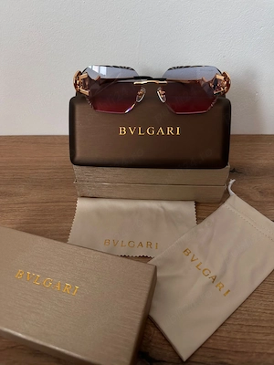 Ochelari Bvlgari Rimeless Diamond Cut Gold-Verde