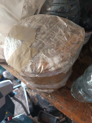 Boci de lemn însămânțati cu sămânță de ciuperci 