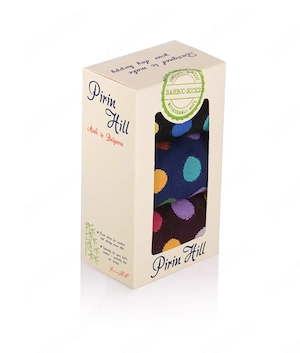 Cutie cu 3 perechi de șosete de bambus cu Buline - Negru, Bleumarin, Bordo