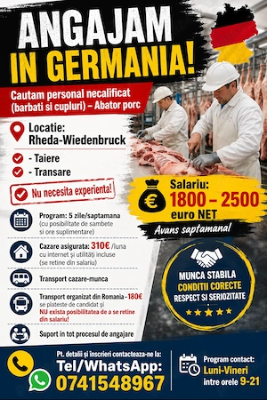 Angajam personal necalificat la abator Germania - cu sau fara experienta! - imagine 2