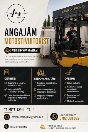 Angajam motostivuitorist in Timisoara