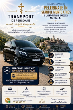 Inchiriez microbuz Mercedes Vito 7+1 locuri NOU 17 KM, cu sofer sau fara
