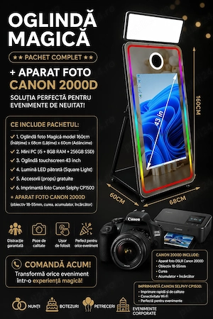 Se vinde Oglindă Magică Foto (Magic Mirror), ca nouă, folosită doar pentru probă.