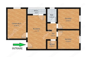 Apartament 3 camere la etaj intermediar si pivnita zona Vasile Aaron - imagine 9
