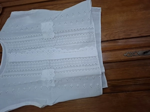 Vand bluza din bumbac, alba, brodata