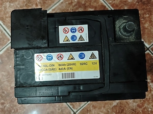 Baterie Auto Originală Kia / Hyundai 60Ah 440A (Dimensiune 242x175x190) – Stare bună