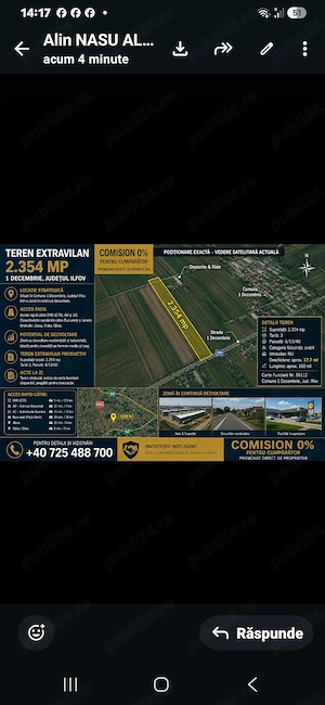 Teren de vânzare în 1 Decembrie Ilfov  - imagine 8