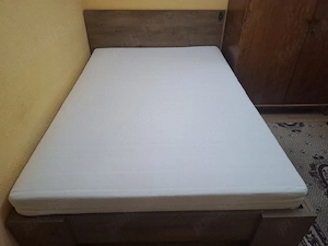 Pat matrimonial complet 140x200 cm + Saltea NOUĂ Bien Dormir Ecostar