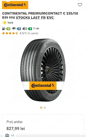Set 4 anvelope vara Continental Premium Contact C 235 50 R19 ca noi - imagine 2