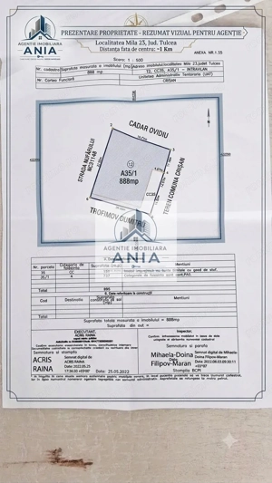 Teren 888mp Mila 23, la strada, ideal investitie
