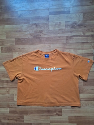 Tricou Champion Script Logo Mărimea M Portocaliu Oversized 100% Bumbac